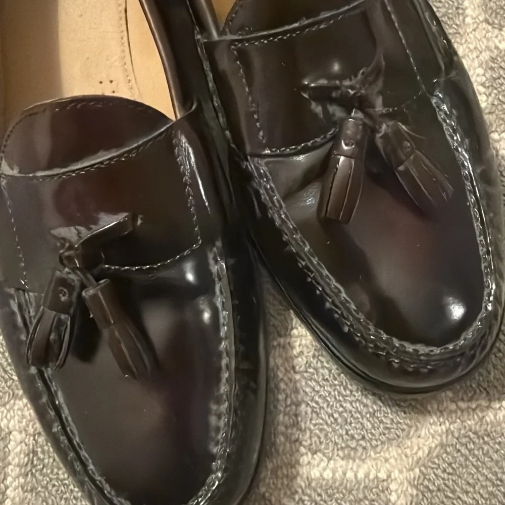Cole Haan Men's Dark Brown Leather Tassel Loafers - Picture 4 of 5